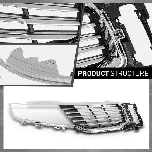 Solid Spare Front Upper Grille Insert Chrome Right Fit For 2016-2018 Lincoln MKX FO1200597