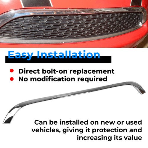 Solid Spare Chrome Grille Hood Molding Trim For 2007-2015 2009 Mini Cooper R55 R56 R58 R59