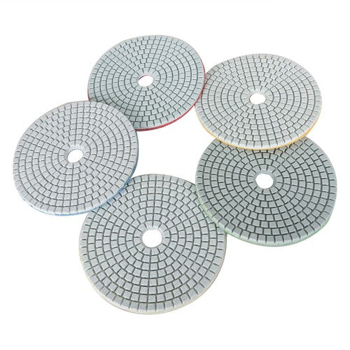Solid Spare 5 Inch Diamond Concrete Polishing Pads Wet Dry Set for Quartz Marble Stone NEW