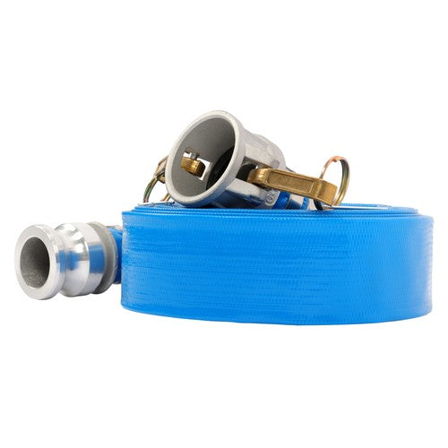 Solid Spare Irrigation Discharge Hose 1-1/2" x 25ft PVC With Aluminum Connectors For Pool