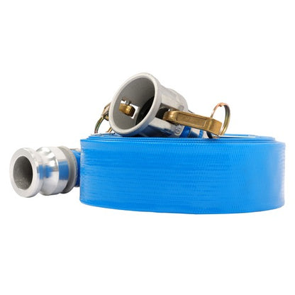 Solid Spare Irrigation Discharge Hose 1-1/2" x 25ft PVC With Aluminum Connectors For Pool