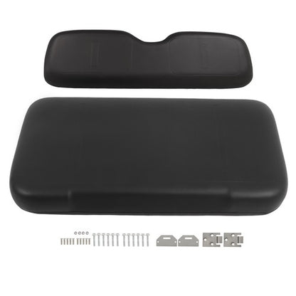 Solid Spare For EZGO Medalist TXT Golf Cart 1994-2013 Black Front Seat Cushion with Hardware
