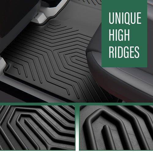 Solid Spare Fit For 2019-2026 Ram 1500 Crew Cab w/ Underseat Storage TPE 2nd Row Floor Mats