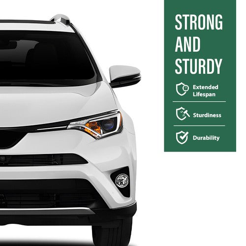 Solid Spare Fit For 2016-2018 Toyota RAV4 Front Bumper Fog Light Cover Bezel Left+Right