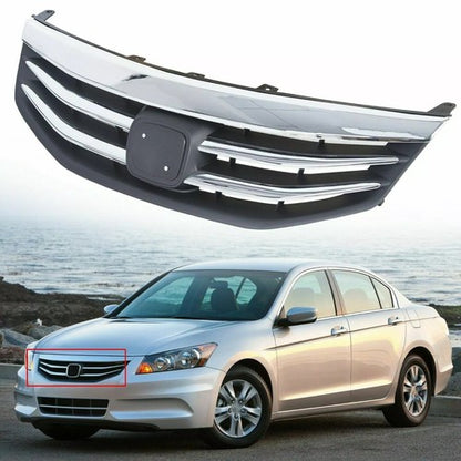 Solid Spare For 2011 2012 Honda Accord Chrome Radiator Bumper Grille Front Upper Grill