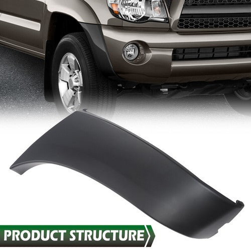 Solid Spare Fit For 2005-2011 Toyota Tacoma Black Front Bumper End Cap Right Side