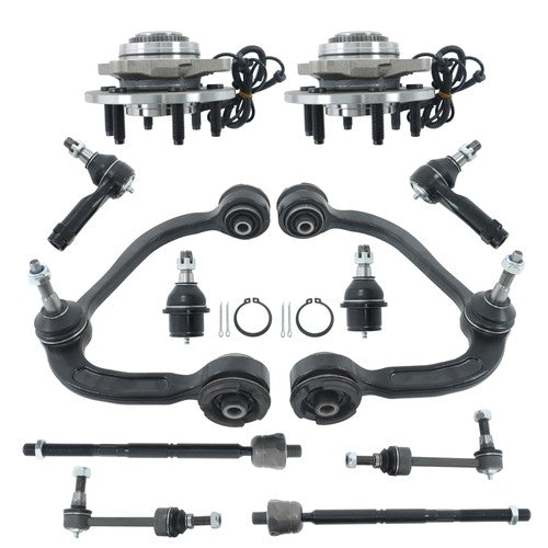 Solid Spare Front Control Arm Ball Joint Tie Rod End Sway Bar For Ford F-150 2004-2005 12Pc