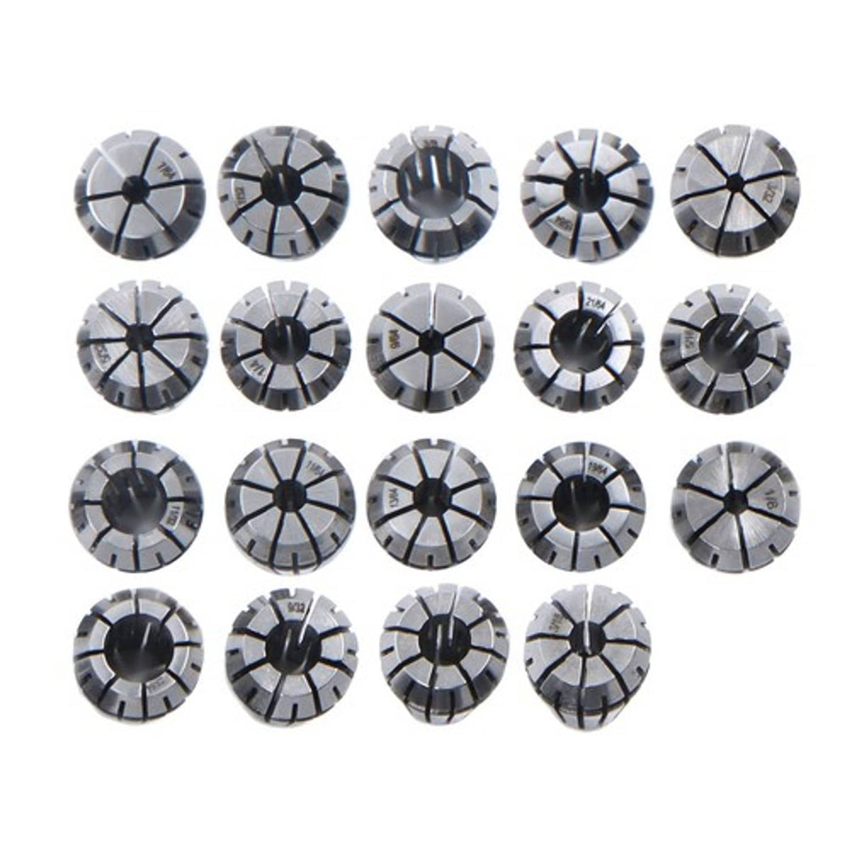 Solid Spare ER16 Spring collet set 19pcs Sizes16th, 32nds & 64th for CNC Milling Lathe Tool