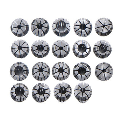 Solid Spare ER16 Spring collet set 19pcs Sizes16th, 32nds & 64th for CNC Milling Lathe Tool