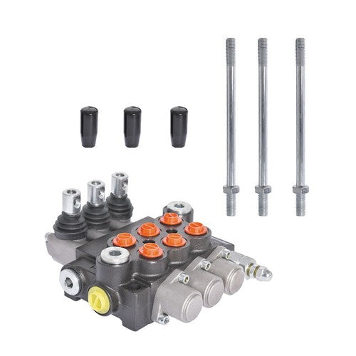 Solid Spare 13 GPM 3600 PSI SAE Ports 3 Spool Hydraulic Control Valve Double Acting New