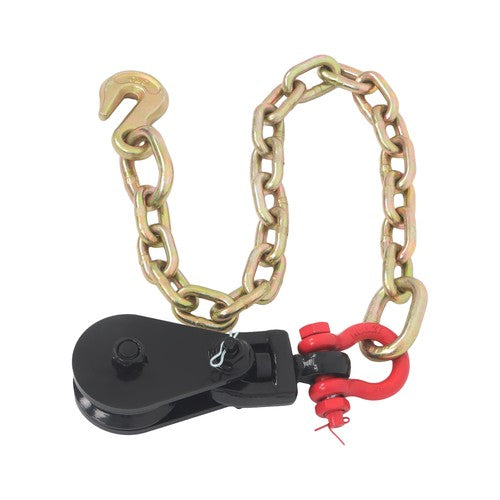 Solid Spare 2Ton 3" Sheave Snatch Block with Swivel Shackle for 3/8" Wire Rope 2ft G70 Chain