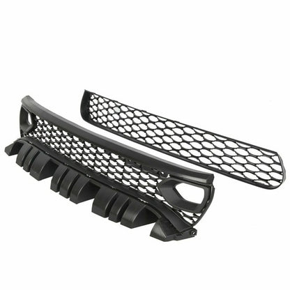 Solid Spare For 2015-23 DODGE CHARGER RT SCAT PACK SRT STYLE Front Upper + Lower Grille Kit