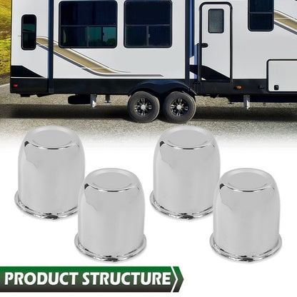 Solid Spare Fit For 3.18" Rims Center Bore Trailer Rim 4pcs Chrome Push Through Center Caps