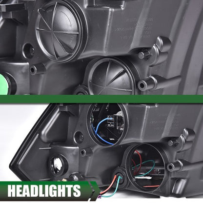 Solid Spare LED DRL Projector Headlights Chrome Fit For 2009-2018 Dodge Ram 1500 2500 3500