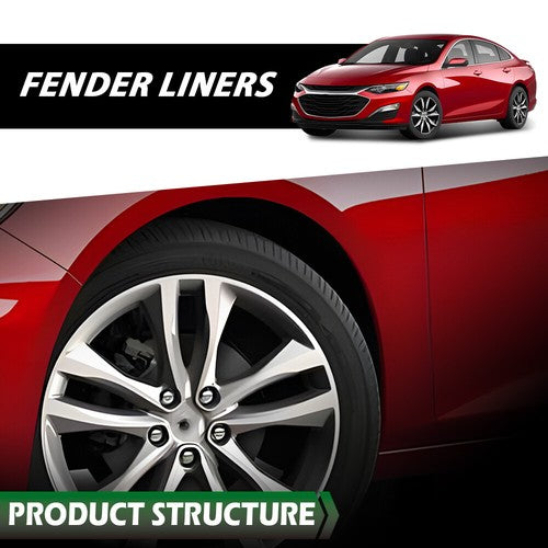 Solid Spare Fit For 2019-2023 Chevrolet Malibu Front Left+Right Fender Liner Splash Shield