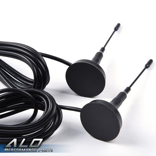 Solid Spare Fit For P71 Crown Victoria 3-3/4" Tall Magnetic Police Antenna 2 Lot Black