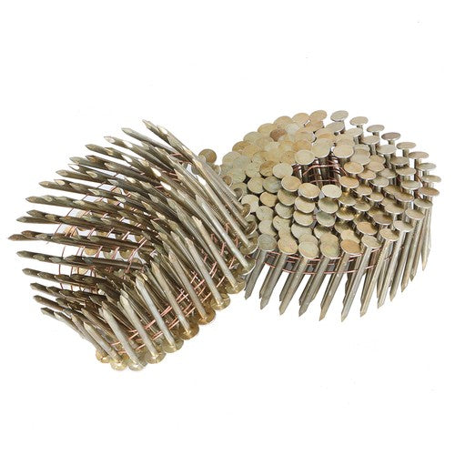 Solid Spare 7200Pcs 1-3/4" × 0.12" 15 Degree Coil Roofing Nail 3/8" Head Diameter Galvanized
