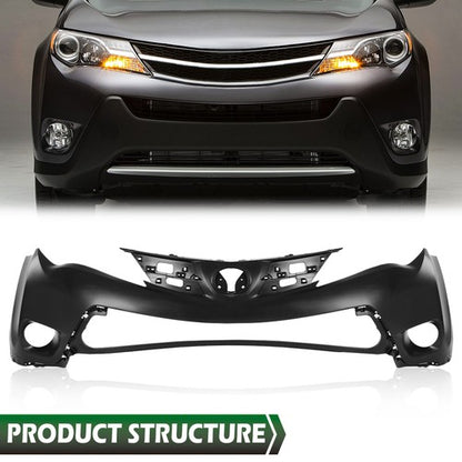 Solid Spare Front Upper Bumper Cover Fit For 2013 2014 2015 Toyota RAV4 USA Built Plastic