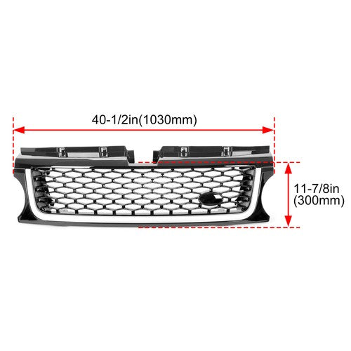 Solid Spare For 2010-2013 Land Rover Range Rover Sport Upper Bumper Diamond Mesh Grille
