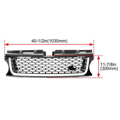 Solid Spare For 2010-2013 Land Rover Range Rover Sport Upper Bumper Diamond Mesh Grille