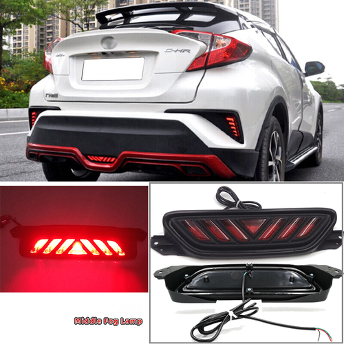 For 2016-2021 Toyota CHR Rear Bumper LED 3RD Tail Light Tail Brake Lamp