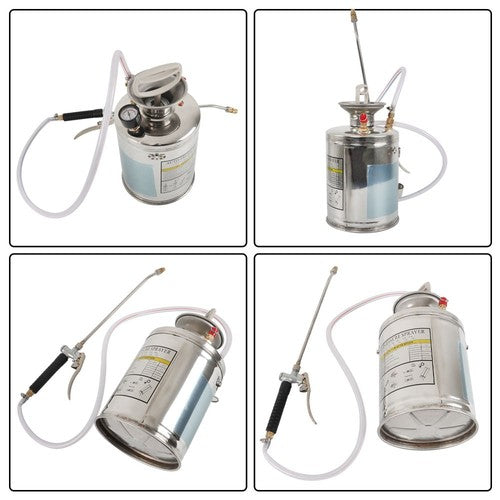Solid Spare 1 Gallon 4L Pump Sprayer w/ 3ft Reinforced Hose Stainless Steel Sprayer