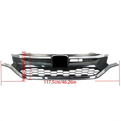Solid Spare Front Bumper Cover Upper Trim + Lower Grille Replacement For Honda CRV 2015 2016