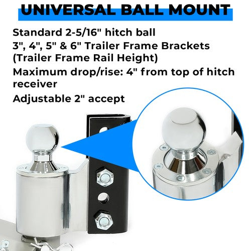 Solid Spare 14000lbs Weight Distribution Hitch w/ Sway Control & 2-5/16 in Ball & 2 in Shank