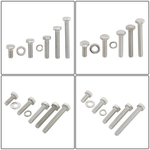 Solid Spare 1640PCS M4 M5 M6 Heavy Duty Bolts and Nuts Flat & Lock Washers Assortment Kit