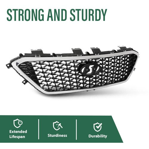 Solid Spare Fit For 2015-2017 Hyundai Sonata Front Bumper Upper Grille Grill W/O Radar Hole
