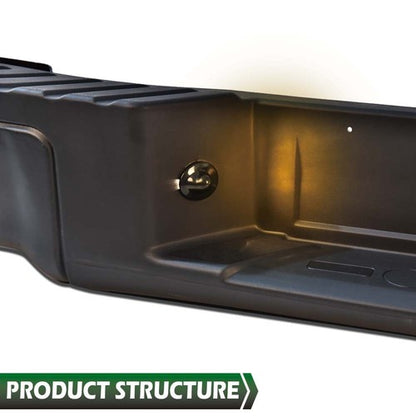 Solid Spare Black - Complete Rear Steel Bumper Assembly Fit For 2009-2014 Ford F150 Truck