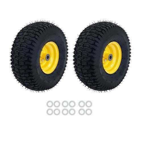 Solid Spare 15x6.00-6 Lawn Mower and Dump Cart Wheel - 3/4 Inch Axle, 3.25 Inch Hub