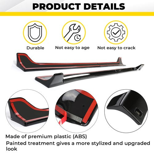 Solid Spare Side Skirts Extension Rocker Panels Black For Tesla Model 3 2017-2023 2022