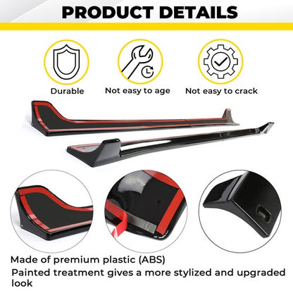 Solid Spare Side Skirts Extension Rocker Panels Black For Tesla Model 3 2017-2023 2022