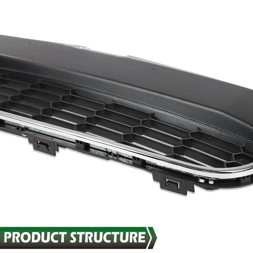 Solid Spare Fit For 2012-2016 Chevy Sonic Front Bumper Upper & Lower Grille+Fog Light Cover
