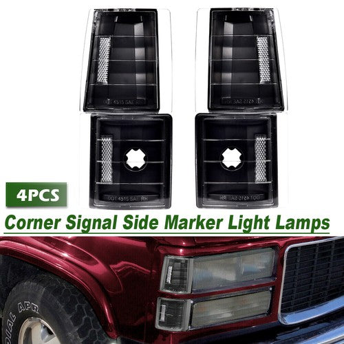 Solid Spare Corner Signal Side Marker Lamps Black Fit For Chevy CK C10 1500 2500 3500 Tahoe