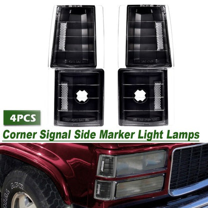 Solid Spare Corner Signal Side Marker Lamps Black Fit For Chevy CK C10 1500 2500 3500 Tahoe