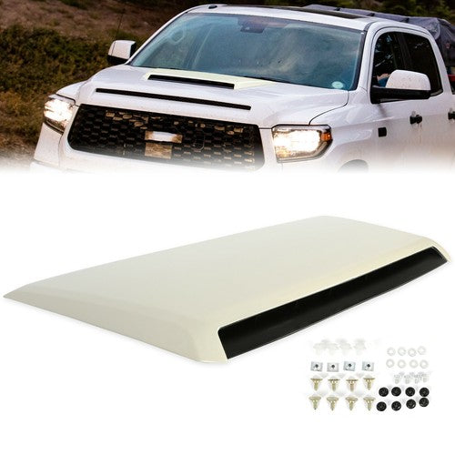 Solid Spare For 2014-2021 Toyota Tundra SR5 Crew Cab Front Hood Scoop Vent Bulge Kit White