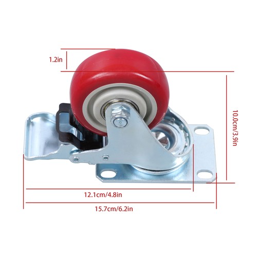 Solid Spare 3 Inch Industrial Heavy Duty Swivel Caster Wheels with Brake Set of 4 Safety
