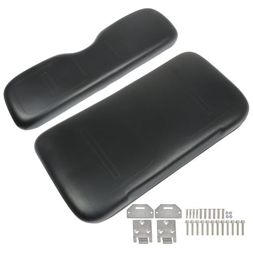 Solid Spare For EZGO Medalist TXT Golf Cart 1994-2013 Black Front Seat Cushion with Hardware