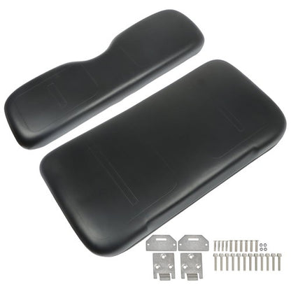 Solid Spare For EZGO Medalist TXT Golf Cart 1994-2013 Black Front Seat Cushion with Hardware