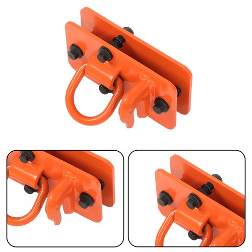 Solid Spare 3/8" Tractor Bucket Hooks with Tie Down Ring, Grade 70 Forged Steel 2 Pack Bolt
