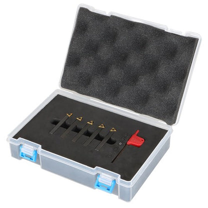 Solid Spare 1/4'' by 2'' Oal 5Pc Indexable Turning Tool Set with Tcmt1.8(1.5) Carbide Insert