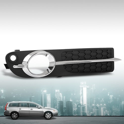 Solid Spare Fog Light Bezel Lamp Cover w/ Chrome Trim Right Side Fit For 2007-2013 Volvo S80