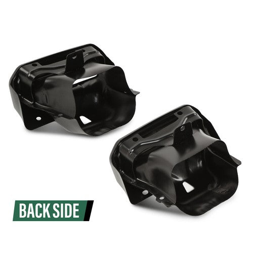 Solid Spare Fit For 19-2024 Chevy Silverado GMC Sierra 1500 Exhaust Tips Bezels Gloss Black