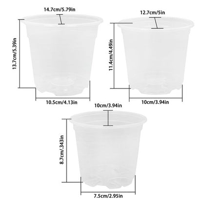 Solid Spare 30 Pcs Clear Nursery Pots 6/5/4 Inch Plastic Orchid Pots with Drainage Holes