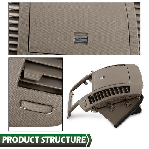 Solid Spare Fit For 05-06 Nissan Altima Dash Radio Center Air Vent Trim Bezel Storage Brown