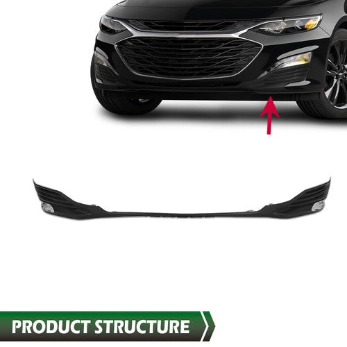 Solid Spare Fit For 2019-2025 Chevrolet Malibu Front Bumper Lower Lip Protector Black