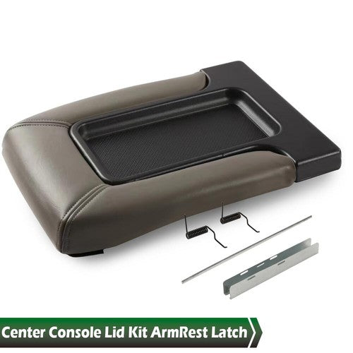 Solid Spare Fit For 99-07 GM Chevy Part 19127364 Gray Center Console Lid Kit Arm Rest Latch