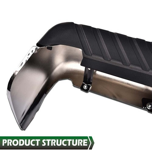 Solid Spare Fit For 2009-2014 Ford F150 Truck Chrome Complete Rear Steel Bumper Assembly